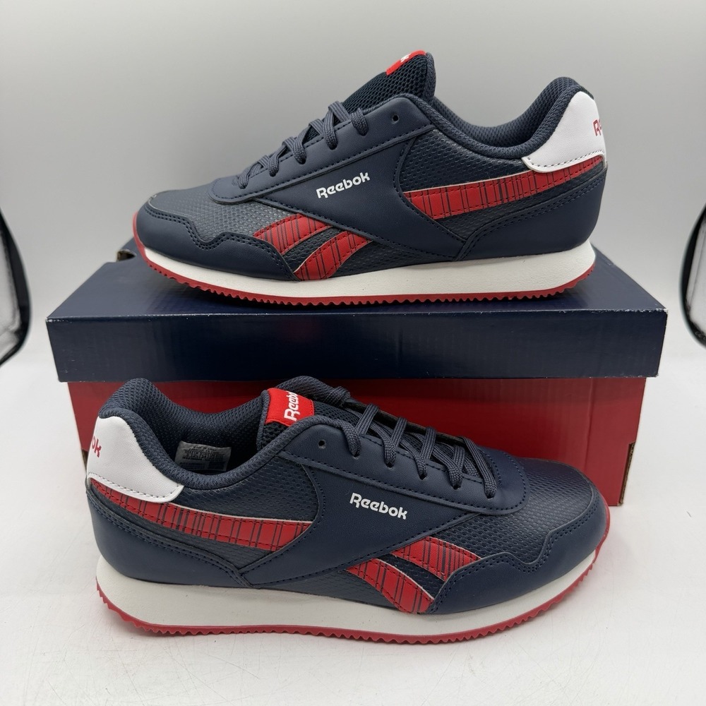 Reebok Royal Classic Jogger 3.0 Shoes YOUTH Boys Size‎ 3 Navy Blue/Red Sneakers